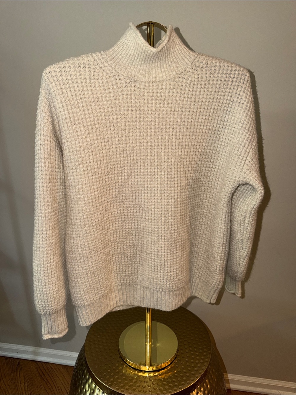 American Eagle Outfitters Cream Turtleneck Knit Sweater